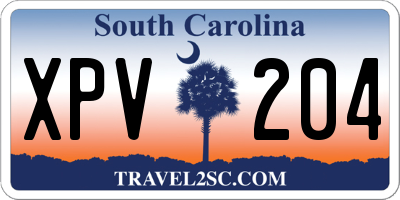 SC license plate XPV204