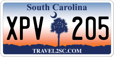 SC license plate XPV205