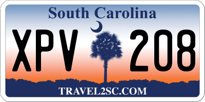 SC license plate XPV208