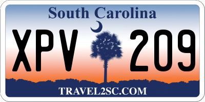 SC license plate XPV209