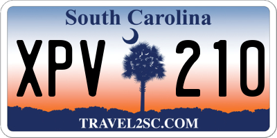 SC license plate XPV210