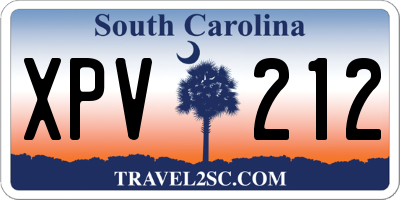 SC license plate XPV212