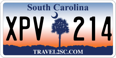SC license plate XPV214