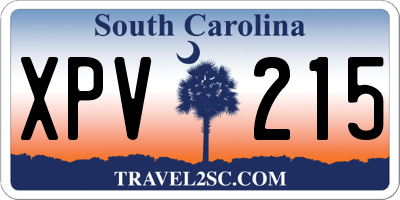 SC license plate XPV215