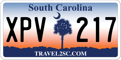 SC license plate XPV217