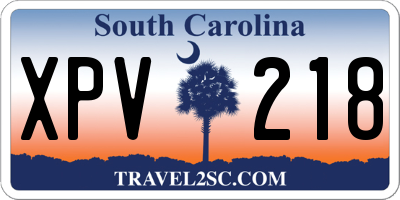 SC license plate XPV218