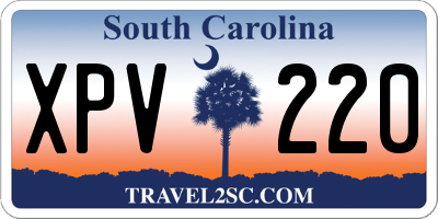 SC license plate XPV220