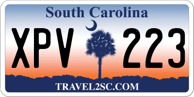SC license plate XPV223