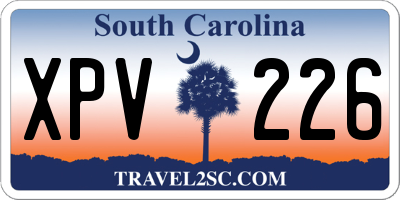 SC license plate XPV226