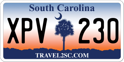 SC license plate XPV230
