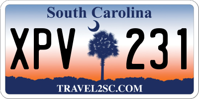 SC license plate XPV231
