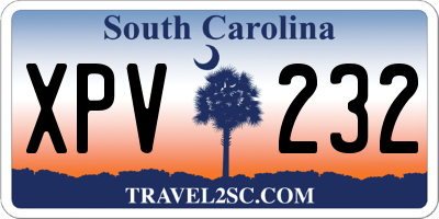 SC license plate XPV232