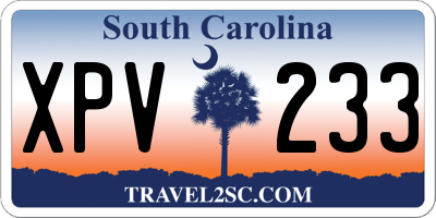 SC license plate XPV233