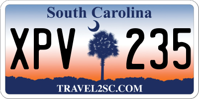 SC license plate XPV235