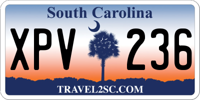 SC license plate XPV236