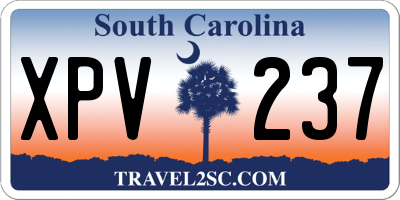 SC license plate XPV237