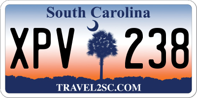 SC license plate XPV238