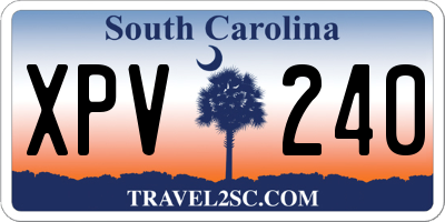 SC license plate XPV240