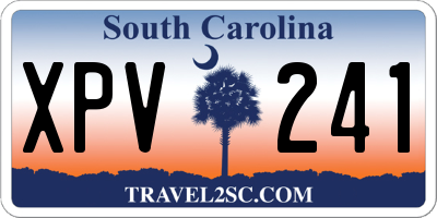 SC license plate XPV241