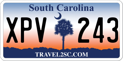 SC license plate XPV243