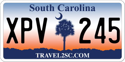 SC license plate XPV245