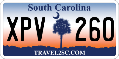 SC license plate XPV260