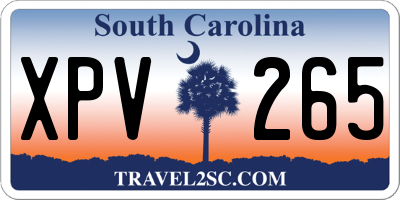 SC license plate XPV265