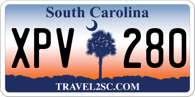 SC license plate XPV280