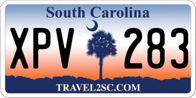 SC license plate XPV283