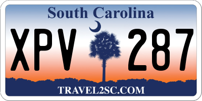 SC license plate XPV287
