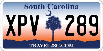 SC license plate XPV289