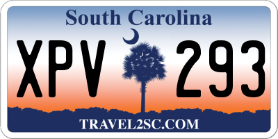 SC license plate XPV293