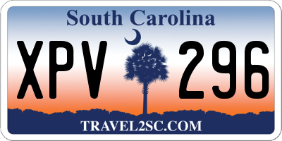 SC license plate XPV296