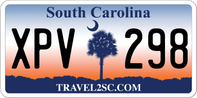 SC license plate XPV298