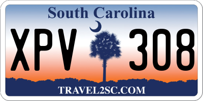 SC license plate XPV308
