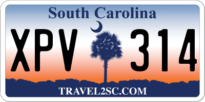 SC license plate XPV314