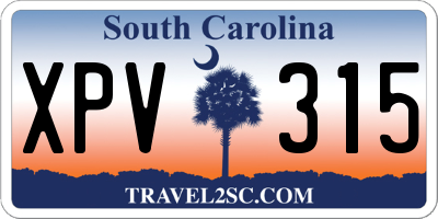 SC license plate XPV315