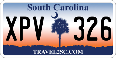 SC license plate XPV326