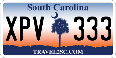 SC license plate XPV333