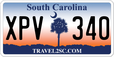 SC license plate XPV340