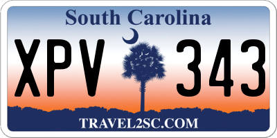 SC license plate XPV343