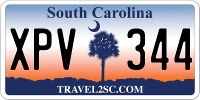 SC license plate XPV344