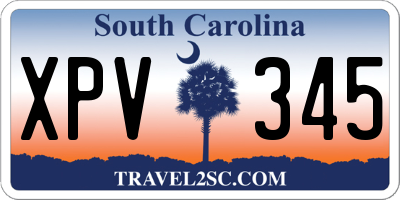 SC license plate XPV345