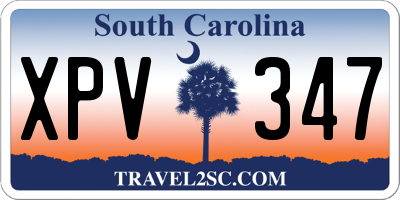 SC license plate XPV347