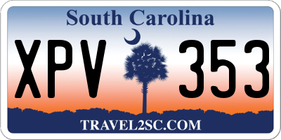SC license plate XPV353