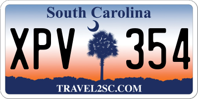 SC license plate XPV354