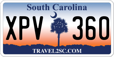 SC license plate XPV360