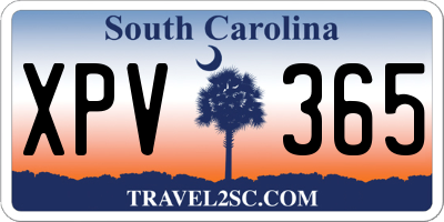 SC license plate XPV365