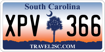 SC license plate XPV366