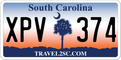 SC license plate XPV374